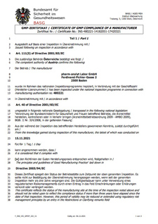 GMP Certificate page 1 of 3